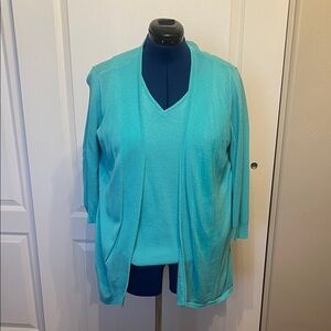 Chico's Turquoise Cardigan and Sweater Set